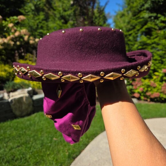 Vintage Embelished Wool Felt Ladies Hat, Perfect For A Lady Who Covers Her Hair
